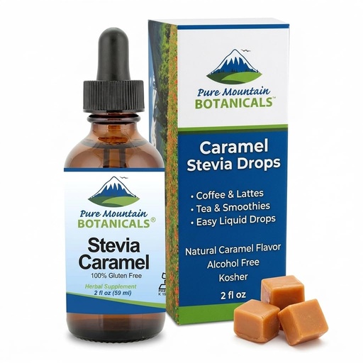 [BRSWGEI5OYDRMALF] Caramel Stevia Drops - Flavored Stevia Liquid Drops - Zero Calorie Natural Sweetener - Alcohol Free - Kosher - 290 Servings - 2oz Glass Bottle