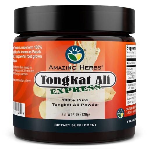 [BRSRMBQDCEDQME3A] Amazing Herbs Tongkat Ali Powder Stamina 4oz