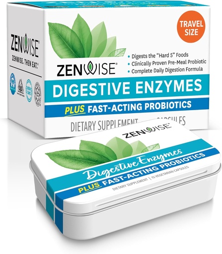 [BRSWYZD7OVYA42AZ] Zenwise Health Digestive Enzymes and Bromelain for Gut Health - Probiotic Multi Enzymes with Prebiotics and Probiotics for Women and Men for Digestive Health and Bloating Relief for Digestion -15 CT