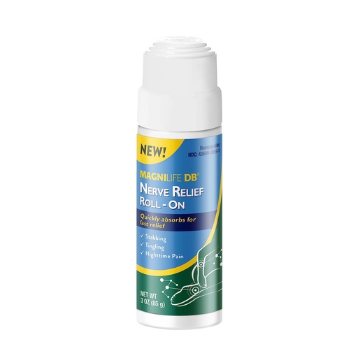 [BRSROZI2PJ7QAFLB] Magnilife DB Nerve Relief Roll On, 3 Oz, Topical Nerve Pain Relief for Feet, Legs, Hands & Arms, Helps Soothe Stabbing, Burning & Tingling Discomfort, Fast-Absorbing, Non-Greasy & Unscented Formula