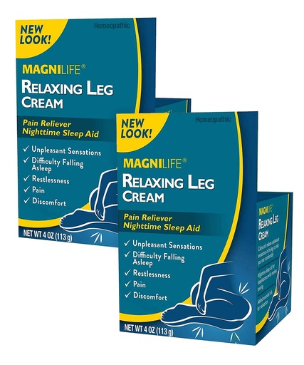[BRSWI23YOACBC23U] MagniLife Relaxing Leg Cream, Restless Legs, Deep Penetrating Topical for Pain, Naturally Soothe Cramping, Discomfort, and Tossing with Lavender and Magnesium - 2 Packs of 4oz