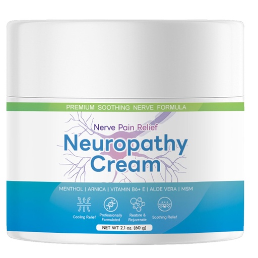 [BRSRGZYODIFAGYLA] Neuropathy Pain Relief for Feet & Hands, Nerve Pain Relief Cream – Maximum Strength Neuropathy Cream with Menthol, Arnica, Vitamin B6+E, Aloe Vera & MSM – Fast-Acting (2.1 Fl Oz (Pack of 1))