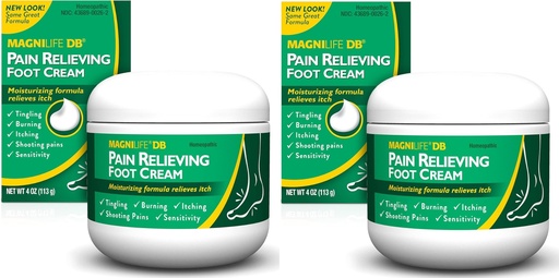 [BRSROAACOZ5QG3D2] MagniLife DB Foot Cream, Calming Relief for Burning, Tingling, Shooting & Stabbing Foot Sensations - Soothes Dry, Cracked, Itchy, Sensitive Skin (4 oz Jar) - Pack of 2