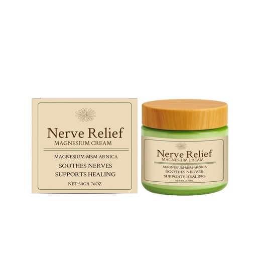 [BRSRGGQEC56ROF3P] Nerve Relief Magnesium Cream with MSM & Arnica, Soothes Nerves & Daily Soothing Support, 50g/1.76oz