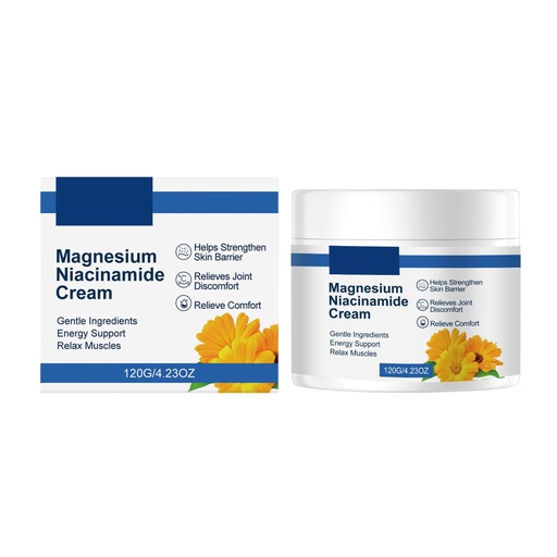 [BRSRGCAEB4FQYETD] Magnesium & Niacinamide Cooling Relief Cream, Natural Plant Formula for Muscle Joint Low Back Neck Knee Foot Discomfort, Quick Absorb Non Greasy Skin Care Cream 4.230Z