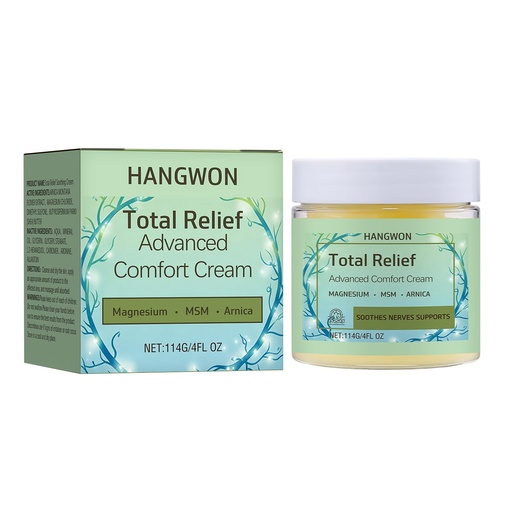[BRSRGALQPIFWYAIY] Total Relief Advanced Formula Magnesium Cream with Arnica, Menthol, MSM for Body Relief Joint Areas, Feet, Hands, Legs, Muscles-4Fl oz