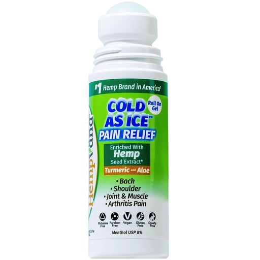 [BRSWGAAQAF5GC2Y6] Hempvana Cold As Ice Pain Relief Roll-On, Fast-Acting Menthol Pain Gel w/Hemp Seed Extract, AS SEEN ON TV, Cooling Arthritis Pain Relief