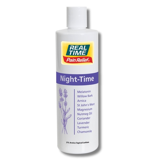 [BRSWYEIQPIMQEGQV] Real Time Pain Relief Night Time Cream 12oz Bottle - 22 Natural Ingredients: 5% Arnica, Melatonin & Lavender - Aids Sleep & Eases Discomfort in Joint, Muscle, Nerves, Back Ache, Bruises & Body Tension