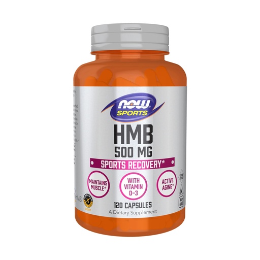 [BRSWKYALA4AQMCT4] NOW Foods Sports Nutrition, HMB (β-Hydroxy β-Methylbutyrate) 500 mg, Sports Recovery*, 120 Veg Capsules