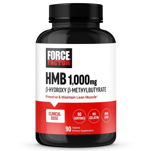 [BRSROFIRCB7BMCA6] Force Factor HMB Supplement to Preserve Lean Muscle, Support Workout Recovery, and Prevent Muscle Protein Breakdown, Clinical Dose, Premium Quality, Non-GMO, 90 Tablets