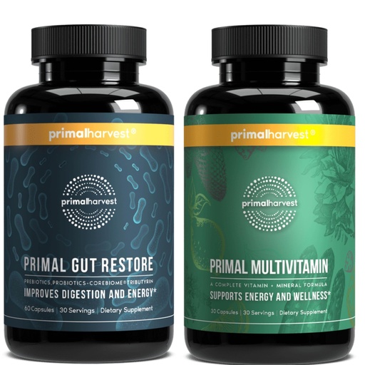 [BRSRMYL4OAAQOEIU] Primal Harvest Gut Restore & Multivitamin Supplements for Women and Men Multi Vitamin Capsules and Colon Cleanse Pills Bundle