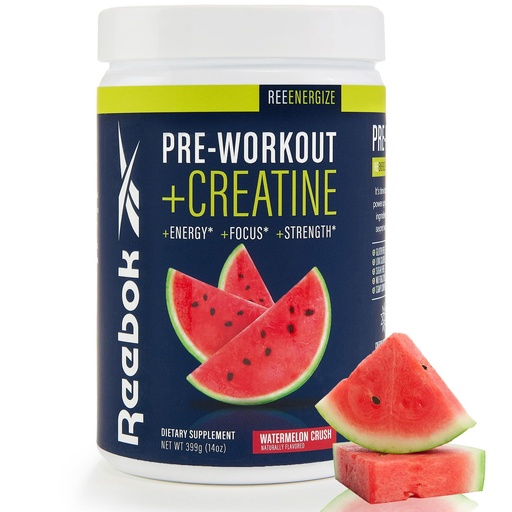 [BRSRAGTQOB6QKGQ2] Reebok REEenergize Pre-Workout Creatine Powder | 3g Creatine Monohydrate, 200mg Natural Caffeine | Clean Energy for Strength, Focus & Pump | Informed Sport Certified | 25 Servings | Watermelon Crush