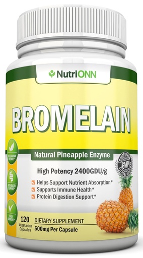 [BRSWGFANAEFQ4DL4] Bromelain - 500mg - 2400 GDU - 120 Vegetable Capsules - Pure Pineapple Enzyme Extract - Supports Digestion and Nutrient Absorption - Great for Immune Health