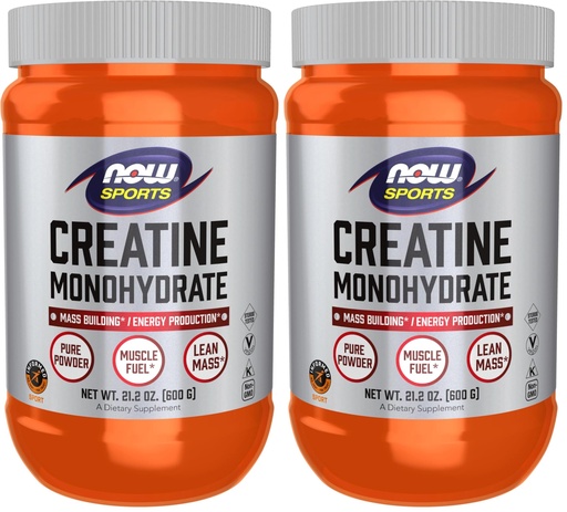 [BRSRAY3ROAMR4ETZ] NOW Sports Nutrition, Creatine Monohydrate Powder, Mass Building*/Energy Production*, 21.2-Ounce (Pack of 2)