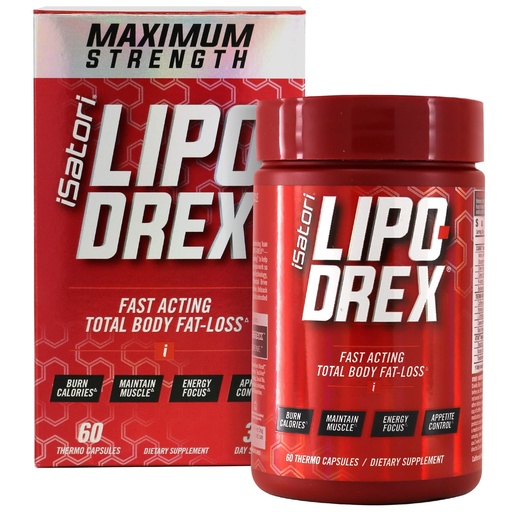 [BRSWGEATDFYR6ETV] iSatori Lipo-Drex Fat Loss Thermogenic Formula - Focus Blend - Fast Acting Total Body Fat Burner Weight Loss Muscle Maintenance and Appetite Suppressant for Men and Women - 60 Capsules