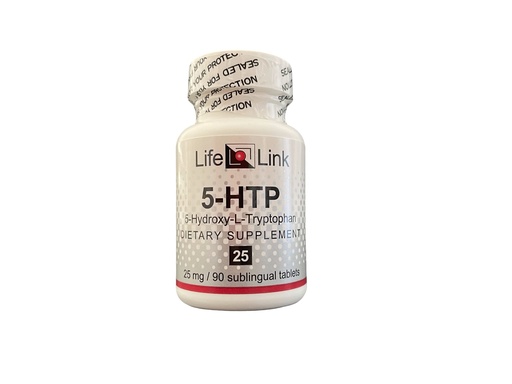 [BRSWI2QPC4BWY3Y5] LifeLink 5-HTP (5-Hydroxy-L-Tryptophan) | 25 mg x 90 sublingual Tablets | Precursor to Serotonin | Made in The USA