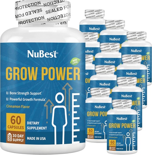 [BRSW22QCCQNB4YD3] NuBest Grow Power - Powerful Bone Strength Formula for Children (10+) & Teens - Supports Healthy Bone Health, Overall Health with Calcium, Vitamin D3, Phosphorus, Magnesium & More - 12 Pack