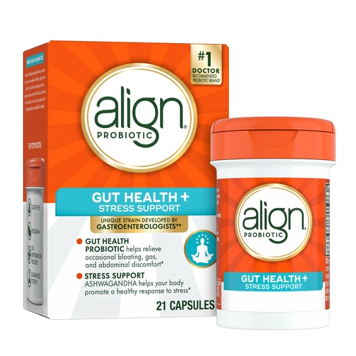 [BRSWYZ32BMMWOEL5] Align Probiotic, Gut Health + Stress Support, with Probiotics for Digestive Health and Ashwagandha to Help Calm Mind and Body*, #1 Doctor Recommended Brand‡, 21 Capsules