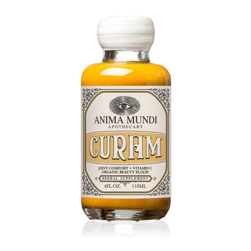 [BRSWKZQYOB4GK2IZ] Anima Mundi Apothecary Curam Organic Beauty Elixir - Liquid Turmeric Tincture - Adaptogenic Herbal Tincture with Organic Turmeric Root Extract - Add to Tea, Coffee, Smoothies & More (4oz / 118ml)