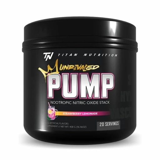 [BRSREHTQAEBBQ3DK] Titan Nutrition Pump Unrivaled – 10 g Pure L‑Citrulline Nitric Oxide Boost, Stimulant‑Free Nootropic Pre‑Workout with Beta Alanine, S7, and Glycercize (Pump Unrivaled, Strawberry Lemonade)