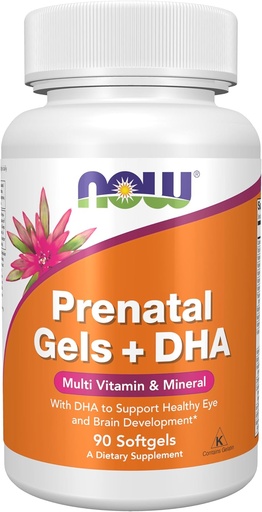 [BRSWI23YAAHQMEY7] AHORA Suplementos, Gels prenatales + DHA con 250 mg DHA por porción, además de aceite de Borage (GLA), 90 Softgels