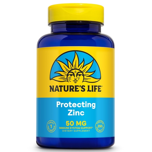 [BRSWIYQAO4GRGHDG] NATURE'S LIFE Protecting Zinc 50mg with 2.5mg Copper - Chelated Zinc Supplement for Immune Support, Bone Health, Muscle Function and Heart Health Support, 60-Day Guarantee, 250 Servings, 250 Tablets