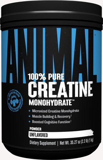 [BRSROYYKC57BQ2D4] Animal 100% Pure Creatine Monohydrate™ Powder, Unflavored, 2.2 lb (1 kg)