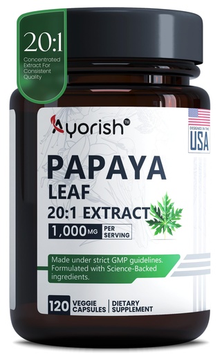 [BRSROHATAEPWY3TZ] Papaya Leaf Extract 1000mg 120 Capsules