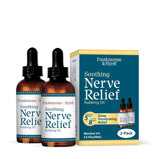 [BRSWKGI7CJ4WK2T6] Frankincense & Myrrh Neuropathy Nerve Pain Relief Rubbing Oil, Soothing Relief for Hands Feet, Burning, Tingling, Numbness, Pins & Needles, Safe for Diabetics, Menthol + 9 Essential Oils, 2 Pack, 2oz