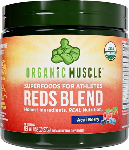 [BRSWGYI7PMDWYD3U] Organické Muscle Reds Powder 124; Caffeine- Free Energy & Heart Support OF 124; Předcvičení s řepou kořenovou, Acai, Granátová a antioxidanty OF 124; Non- GMO, Vegan, 30 Služeb
