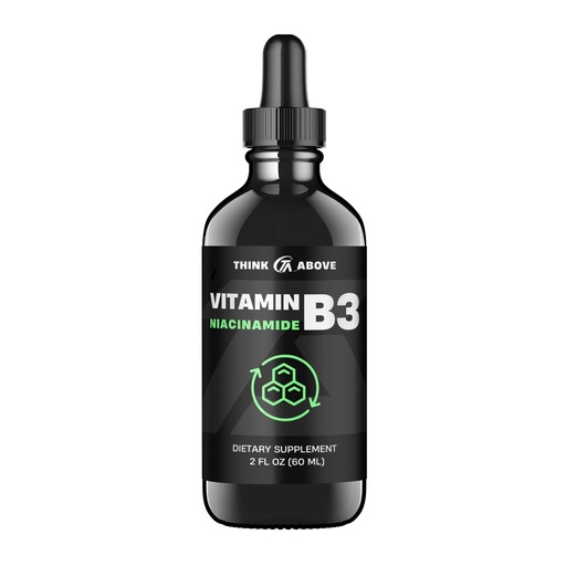 [BRSWYHQ7BAFGAELV] Think Above Vitamin B3 Niacinamide Liquid - Non Flush Form of B3 Niacin - Convenient Vitamin B3 Niacinamide Drops for Women and Men - Easy to Swallow 2oz (60ml)