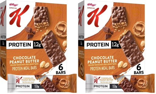 [BRSREEATO4IWOELL] Special K Bar Protein Meal Bars, 12g Protein, Meal Replacement, Chocolate Peanut Butter, 9.5oz Box (6 Bars) (Pack of 2)