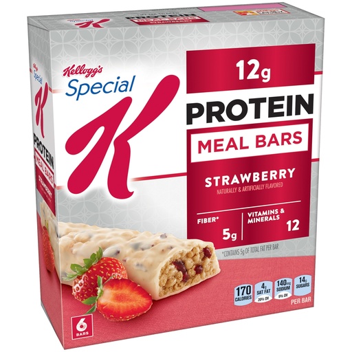 [BRSWIYYMOR7WC3L6] Kellogg's Special K Protein Meal Bars, Strawberry, 6 Count Box (Pack of 3)