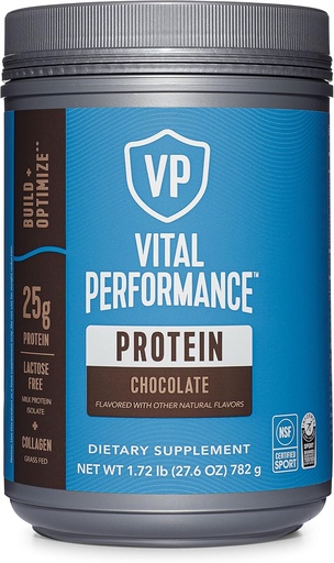 [BRSWYAI3PMGR4ELX] Vital Proteins Performance Powder, Collagen Peptides & Protein Isolate Powder, NSF Certified for Sport, Chocolate, 1.72lb