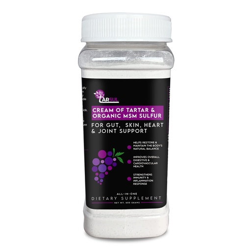 [BRSWGEITO4CQIDLG] Patented Cream of Tartar & Organic MSM Sulfur Formula - Dietary Supplement Powder - 600 Grams