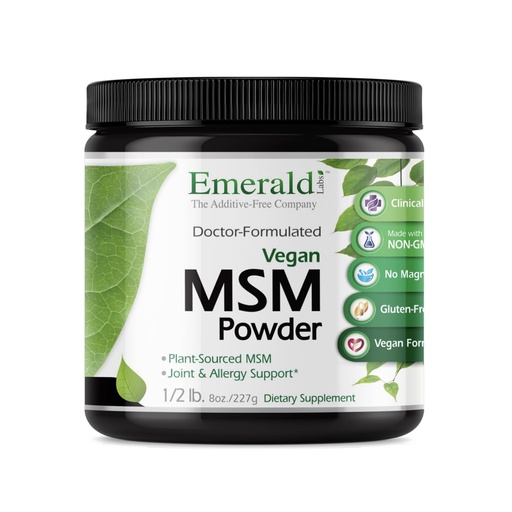 [BRSWKGABO4NQI3L6] EMERALD LABS MSM Powder - Plant-Sourced Methylsulfonylmethane Supplement for Liver Detox, Joint Health, Skin Health & More - Vegan, Gluten-Free - 8 oz