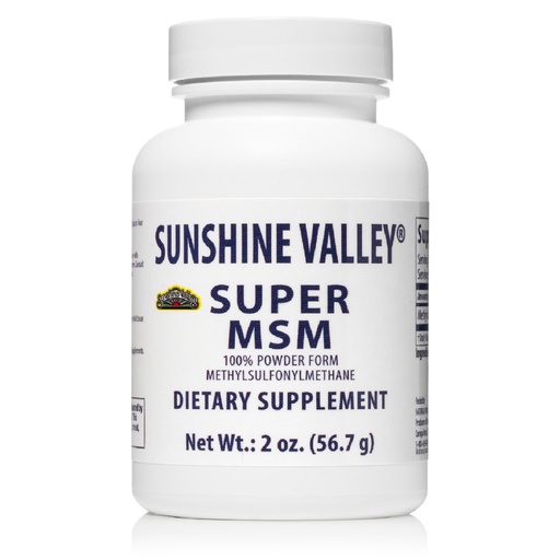 [BRSW2ZD6OIJWACLV] Sunshine Valley® MSM Powder Supplement – Methylsulfonylmethane Crystals, Unflavored – 100% Pure Dietary Supplement, 2 oz
