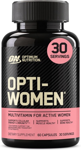 [BRSWIYANDIAA4H3E] Optimum Nutrition Opti-Mujeres Daily Multivitamin for Women, Immune Support Supplement With Iron, 30 Day Supply, 60 Count, (Packaging May Vary)
