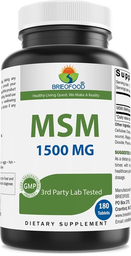 [BRSROYI2BAFGCADH] Brieofood MSM Supplement 1500mg per Tablet - Methylsulfonylmethane Powder Tablet