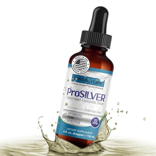 [BRSRAZYROJ7Q2HQ6] ProSILVER Blue Label 20 PPM True Colloidal Silver Liquid Drops (4oz Dropper), Optimized Bio-Active Nano-Sized Liquid Silver for Mineral Support, Dark Glass Bottle - Thrival Labs (Plata coloidal)