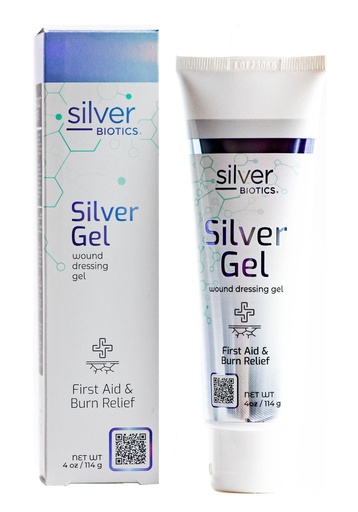 [BRSRAZQHCMPGOHTX] Silver Biotics First Aid Advanced Silver Technology | 24 ppm Wound Healing Gel | Protection for Cuts, Irritations and Burns | 4.0 oz