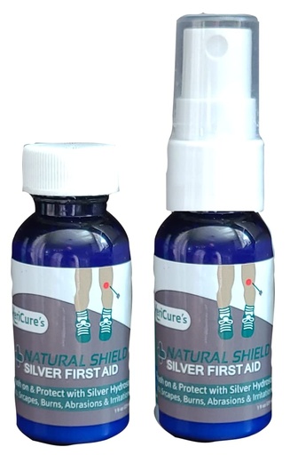 [BRSWYGIBB4OQO2TH] KeriCure Natural Shield Silver First Aid, 1oz Combo Pack Brush on and Spray on Bandage for Cuts and Scrapes, Woman Owned Small Business, US Made