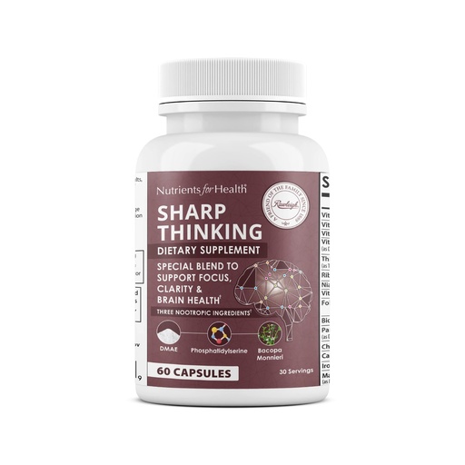 [BRSROBABPJ7WKHIZ] Rawleigh Sharp Thinking: 60 Capsules, Brain Supplement for Focus, Mental Clarity, Memory & Cognitive Improvement with Nootropics, DMAE Bitartrate, Phosphatidylserine, DHA & Vitamins A, D, E, B-Complex
