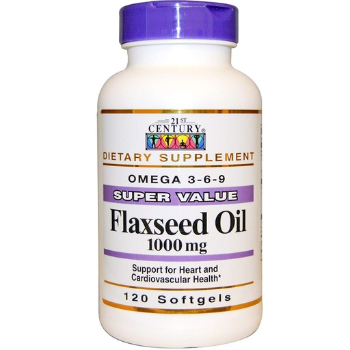 [BRSWKFD6CMFAEGTA] 21st Century Flaxseed Oil 1000mg Softgels 120 Count (2 Pack)