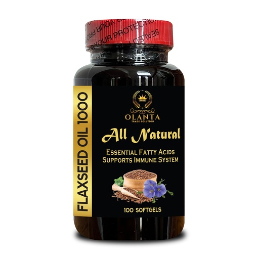[BRSREYYDARYAODT5] Cold-Pressed Flaxseed Oil Capsules - Pure Plant-Based Omega-3 & Omega-6 Source - Non-GMO Softgels for Daily Wellness - 1 Bottle 1000mg 100 Softgels