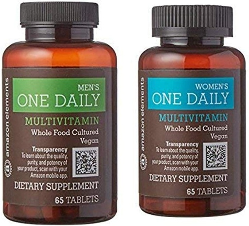 [BRSWGGT4BYPGKCQ7]   Elements Men's and Women's One Daily Multivitamins, Vegan, 65 Tablets, 2 month supply