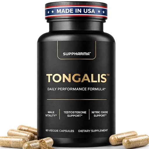 [BRSREA35O4IGAH3D] TONGALIS - Testosterone & Nitric Oxide Support - Daily Performance Formula for Men Who Train — 300mg Tongkat Ali + 500mg L-Citrulline — Muscle, Strength, Recovery — 60 Veggie Capsules