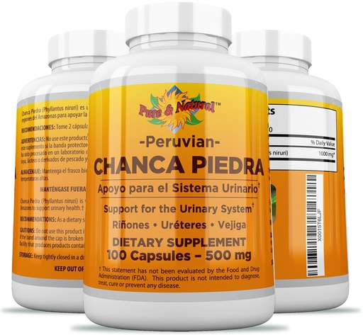 [BRSWKFL3AQOQMCIZ] Chanca Piedra 100 Count - 500 mg Peruvian Raw Material Stone Breaker - 2 Capsules Per Serving Stones Crusher