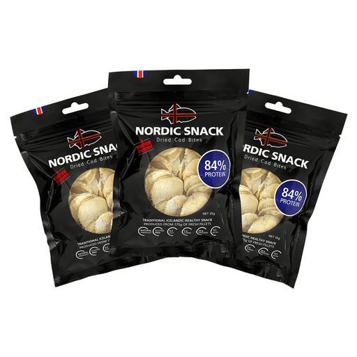 [BRSW2BQNPMNRQ2D3] Nordic Catch Freeze Dried Cod Bites Seafood Snacks - Chips made from Wild Caught Icelandic Cod Fish - Healthy Snack, Rich in Omega 3 Fatty Acids, Protein Packed Fish Jerky for Humans, Keto Friendly Dry Fish - 35g Resealable Bag - 3 Pack
