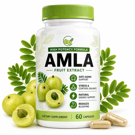 [BRSRGCYBO4IQ42YV] Amla Capsules Organic – Indian Gooseberry (Amla) Fruit Extract Supplement for Antioxidant Support, Stress Balance & Natural Energy – Ayurvedic Daily Wellness Formula, 60 Capsules